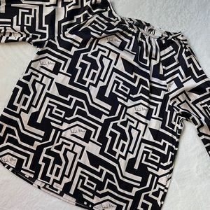 Richard Allen for H&M geometric print blouse